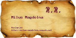 Milus Magdolna névjegykártya
